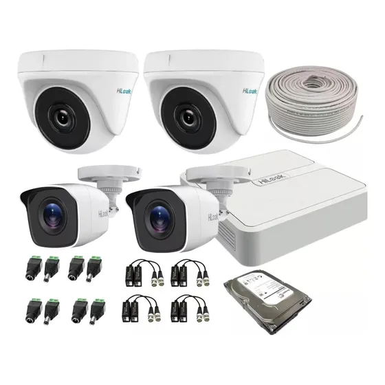 Kit Seguridad Hilook 4 Camaras + Dvr, 1080p + Accesorios