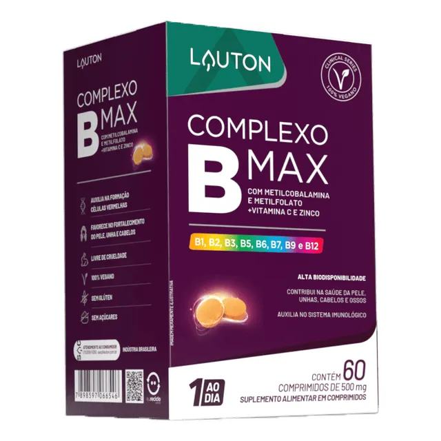 Suplemento Em Comprimidos Lauton Nutrition Clinical Series Complexo B Max Minerais/vitaminas Em Pote De 60ml Suplemento Em Comprimidos Lauton Nutrition Clinical Series Complexo B Max Minerais/vitaminas Em Pote De 60ml