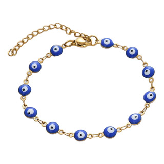 Pulsera Piedras Ojos Calidad Acero Inoxidable Ajustable Pulsera Piedras Ojos Calidad Acero Inoxidable Ajustable