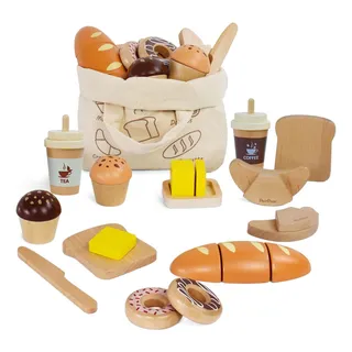 Juego De Comida De Juguete De Panadería De Madera Pairpear, Juego De Comida De Juguete De Panadería De Madera Pairpear,