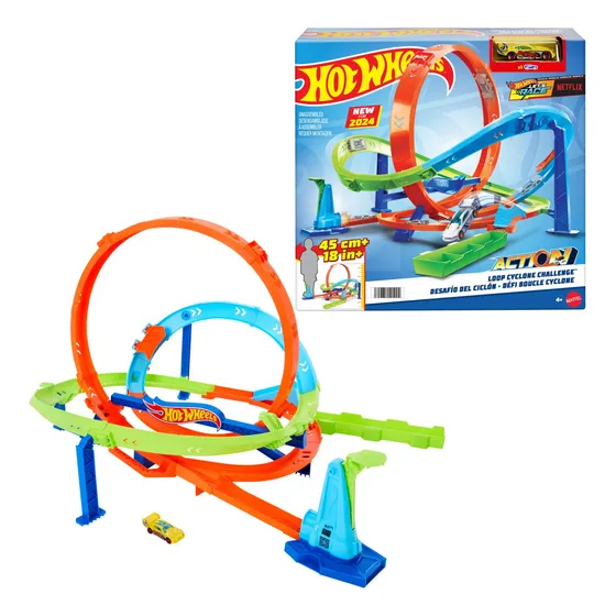 Pista Hot Wheels Desafío Ciclón + 1 Vehículo Inmediato Color Multicolor