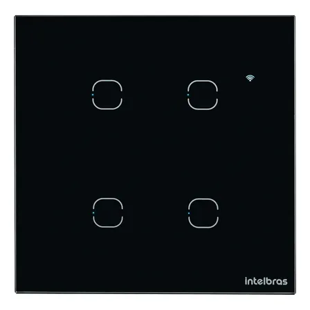 Interruptor Smart Wi-fi Touch 4 Teclas Ews 1004 Preto Preto