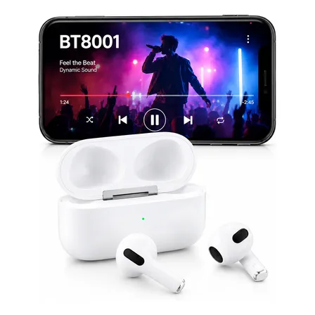Audífonos Inalámbricos Bluetooth Semi In Ear Estuche Carga Blanco