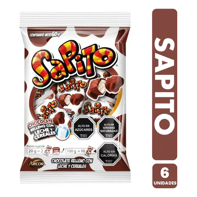 Sapito Chocolate Relleno Con Leche Y Cereales (bolsa Con 6u)