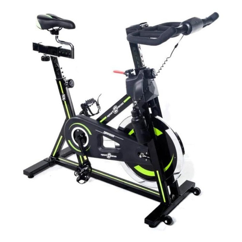 Bicicleta estática Sport Fitness Genoa para spinning negra y verde