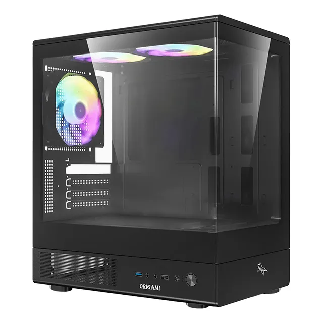 Gabinete Chasis Pc Gamer Negro Pecera M-atx + 3 Cooler Rgb
