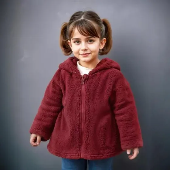 Blusa De Frio Infantil Casaco Teddy Menina Com Capuz
