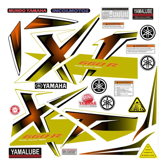 Kit De Calcomanias Xt 660 Laminadas