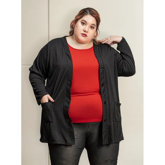 Saco De Lanilla Con Botones | Talles Grandes | Kavachi