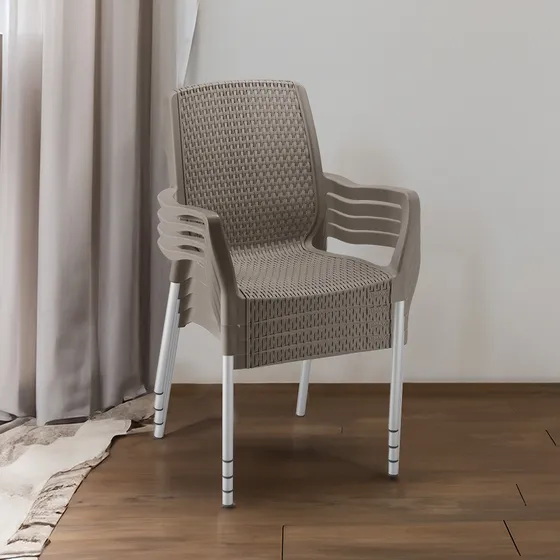 Silla Moderna Rimax Con Brazos Interior Exterior Set 4 Und 