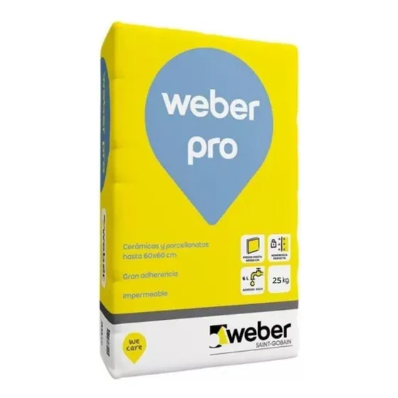 Pegamento Porcellanato Weber Pro Gris 25k