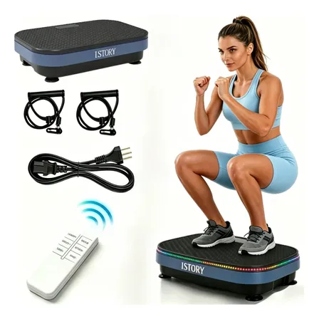 Plataforma Vibratória Fitness Controle Remoto199 Velocidades Azul-escuro 127/220v