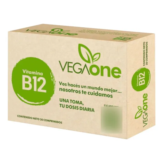 Vegaone Vitamina B12 X (30 Comp) - Apto Vegano Sabor Sin sabor