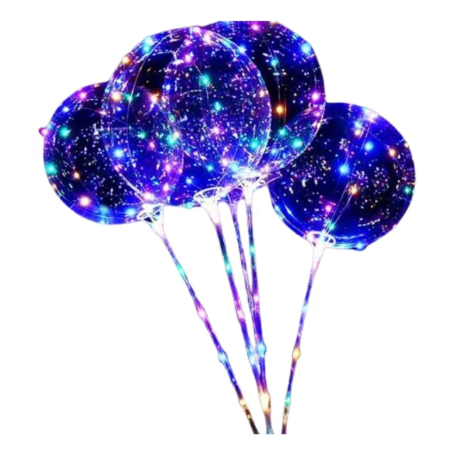Globos Transparentes Con Luz X5 Unidades