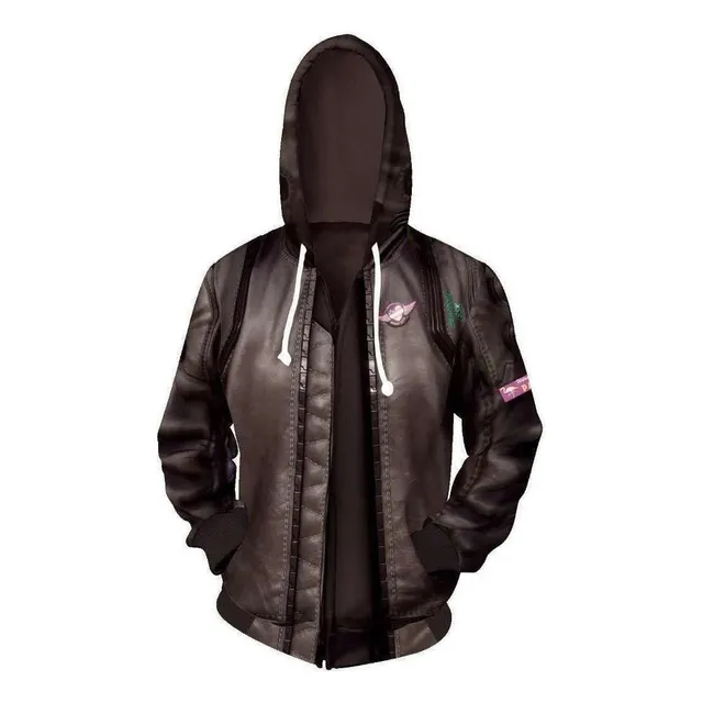 Chaqueta Con Capucha De Temática Cyberpunk En Marrón Oscuro