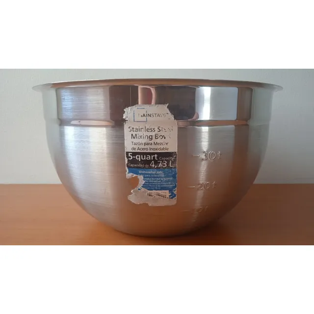 Tazón Bowl Acero Inoxidable Mezclar 4,73 Litros Como Nuevo