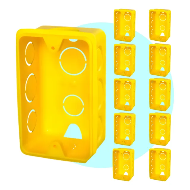 Kit 10 Caixa De Embutir 4x2 Luz Parede Tramontina Amarela Amarelo