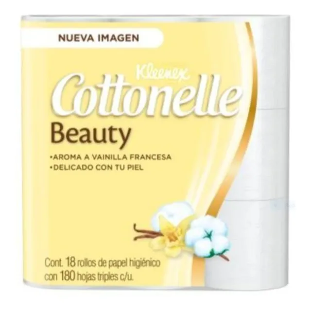 Papel Kleenex Cottonelle Beauty 18 Rollos 180 Hojas Triples