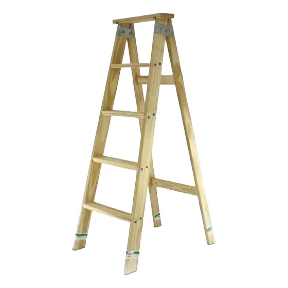 Escalera Familiar Simple Madera Reforzada 9 Escalones 2.15mt