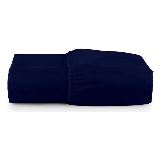 Lençol Theovitex Micropercal 400 Fios Avulso Com Elastico Para Cama De Solteiro Em Tecido Grosso Cores Vibrantes Azul Marinho