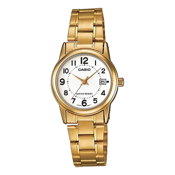 Reloj Casio Ltpv002 7b Mujer Ext Acero Dorado Fechador Full