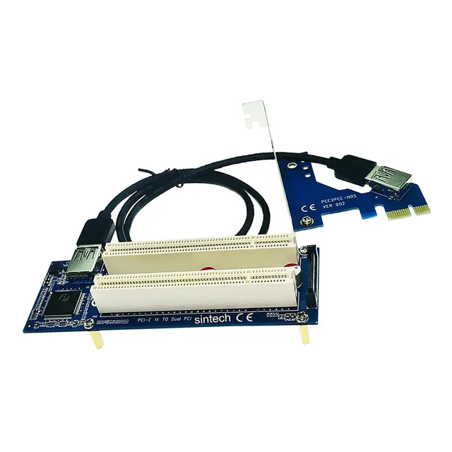 Pci- X1 A Dual Pci Riser Extensor Adaptador Tarjeta Con Usb