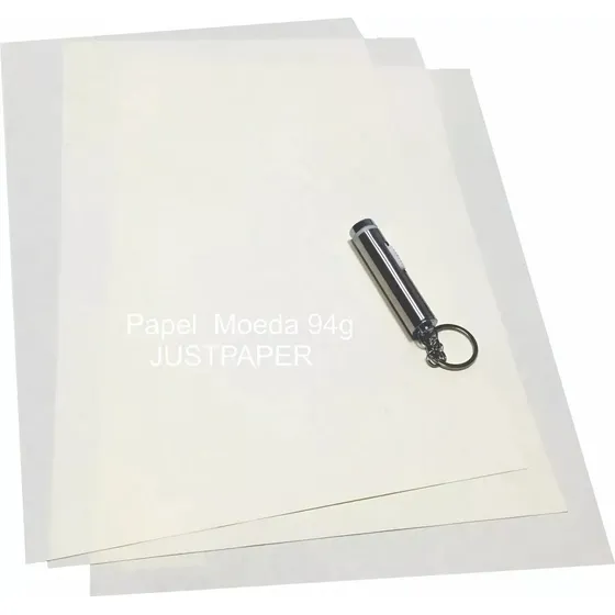 100 Folhas Papel Moeda P/ Certificado Documento, Branco Gelo