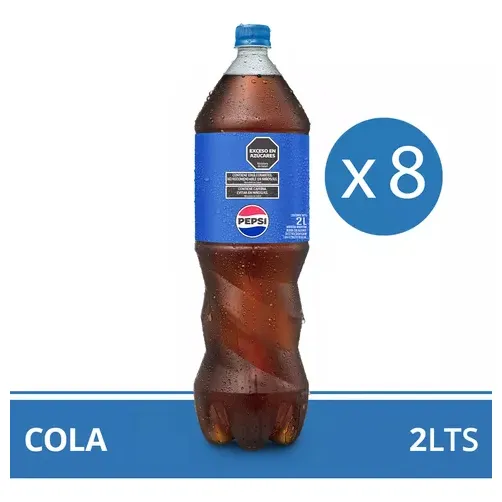Pepsi Regular cola en botella 2 l pack x 8