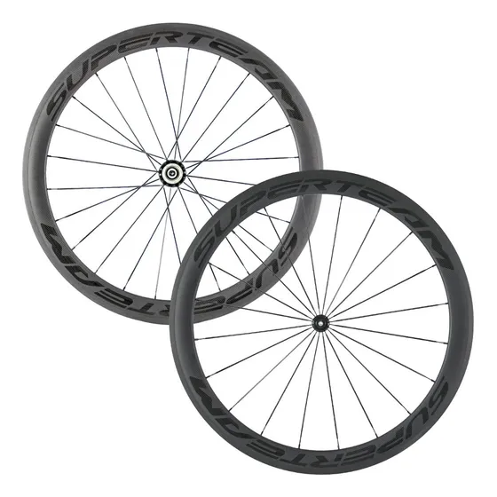 Superteam Juego De Ruedas Bicicleta Ruta Fibra Carbono 700c