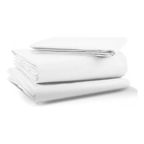 Juego De Sábanas Rebeca Algodón 200 - Queen Size Color Blanco Diseño De La Tela Liso