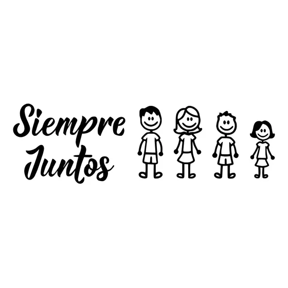 Calcos Para Autos Siempre Juntos Papá Mamá Hijo Hija Familia