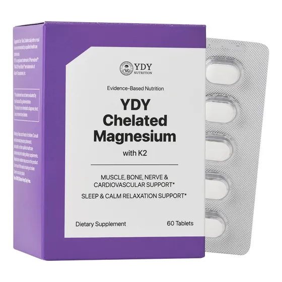 Magnesio Quelado Ydy Con K2 - Magnesio 200 Mg, Vitamina D3