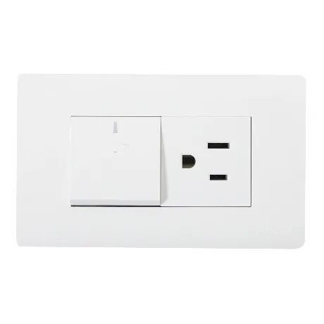 Interruptor Con Toma Corriente Empotrar Blanco Std Troen