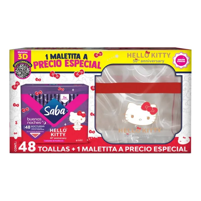 Saba Buenas Noches 48 Pzas+1 Maletita Hello Kitty