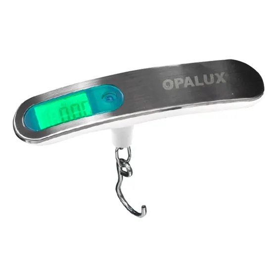 Balanza Digital De Equipaje Pantalla Verde Op-622 Opalux Color Plateado