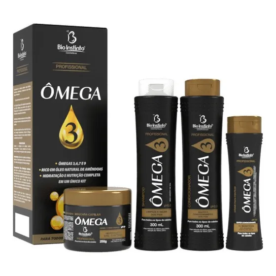4 Kits Shampoo Condicionador Ômega 3 Bio Instinto
