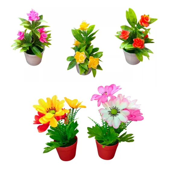 Plantas / Flor Artificial Con Matero Pequeña Decorativas.