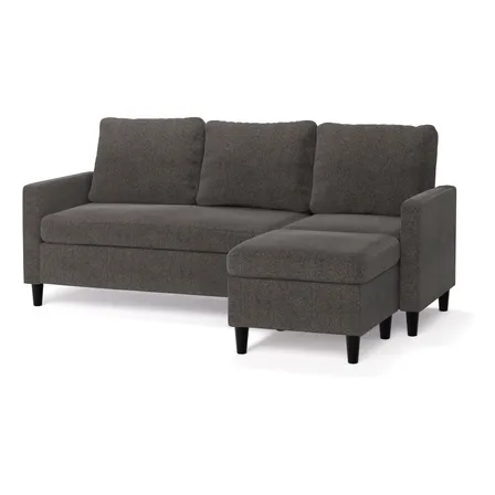 Sofá Zinus Hudson Seccional 3 Cuerpos Gris Oscuro