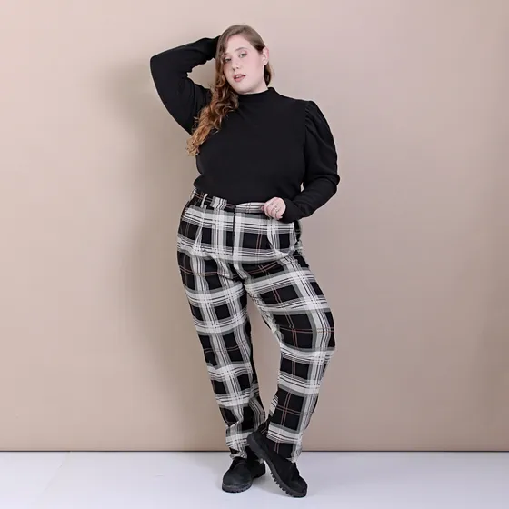 Pantalón Recto Mujer Ananá Plus Size Cuadrille Bengalina