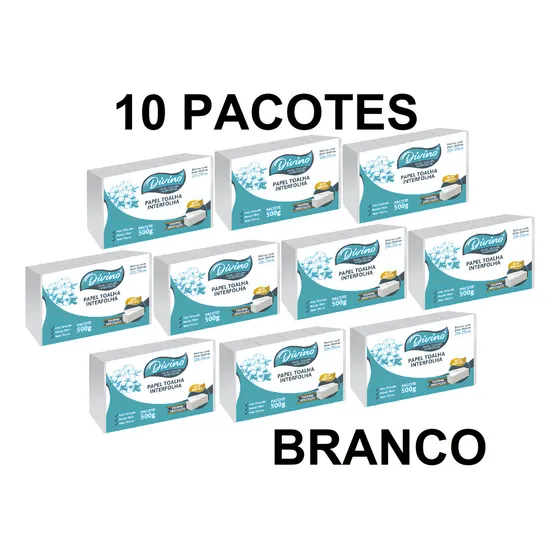 Divino Papel Toalha Branco Interfolha Para Secar As Mãos Banheiro 10,000 Folhas Interfolhado Dobras