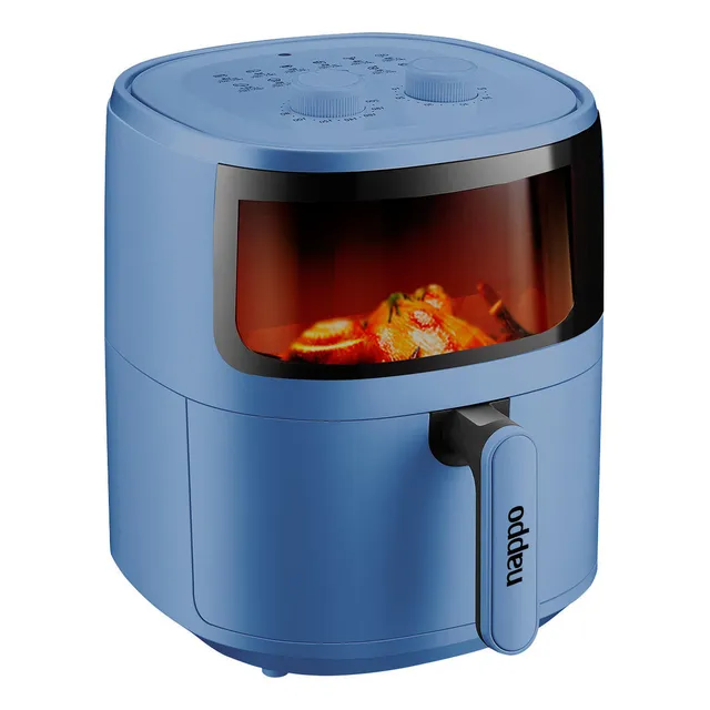 Freidora De Aire Nappo 1500w 5,7l Con Luz Y Visor Azul