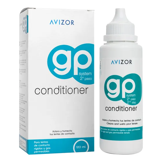 Solucion Avizor GP Conditioner 120ml para Lentes de Contacto Rigidos y Blandos - Hidratacion, Limpieza y Confort con Formula Avanzada para un Uso Seguro y Comodo Todos los Dias