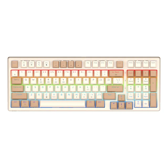 Fg98 Teclado Mecánico Inalámbrico Bluetooth Para Juegos Rgb