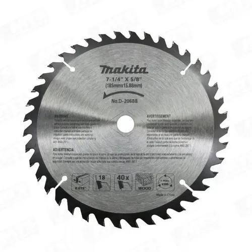 Disco De Corte 185mm Para Madera 40 Dientes Makita D-20688