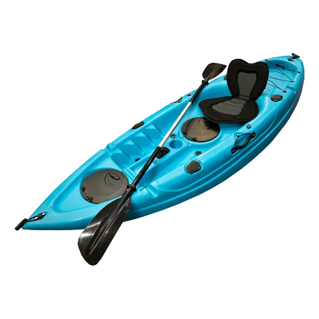 Kayak Monoplaza Profesional 2.6m Con Remo Adulto Mar Laguna Color Azul Aqua