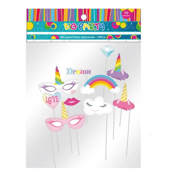 Dimeiggs Pack 2  Set 10pcs Para Fotos Unicornio
