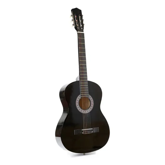 Guitarra Criolla Clasica Tamaño 4/4 39 Para Iestros Con Estuche Funda Y Puas Imback Color Negro