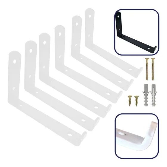 Mão Francesa Invertida 30cm 5mm 6 Peças Industrial Reforçada