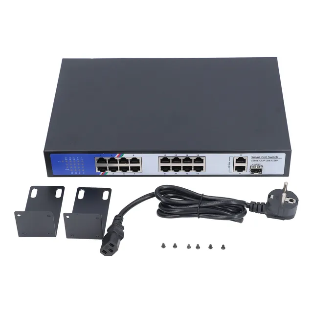 Red Divisora Ethernet De 19 Puertos, 16, 2 Enlaces Ascendent