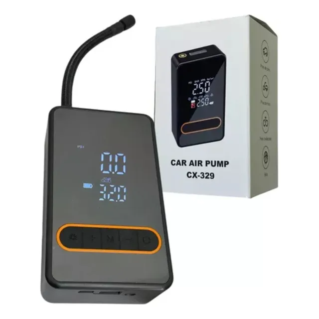 Compresor Recargable Con Linterna/baliza Amplia Pantalla